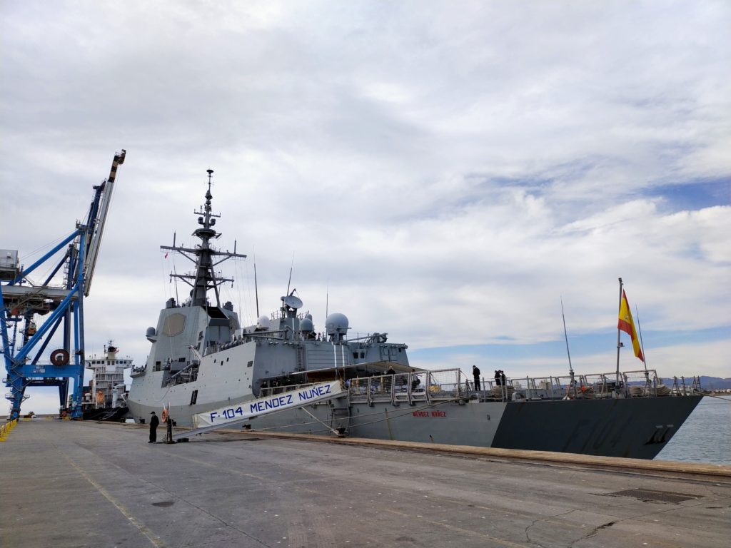 PortCastelló recibe a la fragata Méndez Núñez por la operación 'Eagle Eye 21-03'