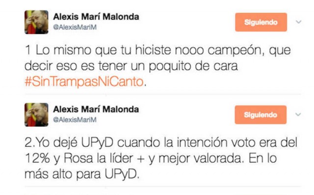 Alexis Marí incendia las redes con 12 tuits contra Toni Cantó y una 'colleja' a Albert Rivera