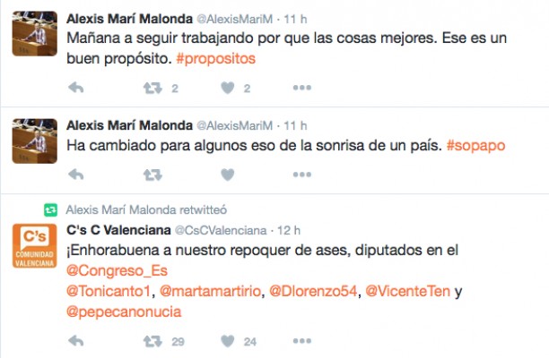 La jornada postelectoral en 'tweets': del enfado de Sandra Gómez al fracaso como pitoniso de Ignacio Blanco