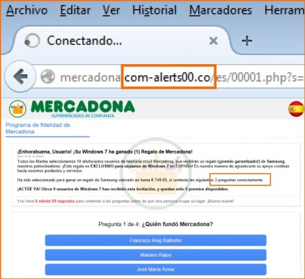 Industria advierte de una web falsa de Mercadona que roba datos personales a los usuarios