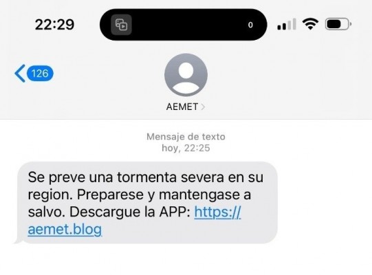 AEMET alerta de SMS falsos suplantando su identidad: 