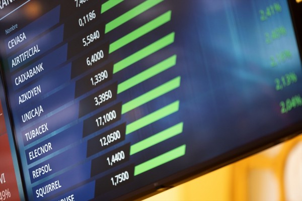 El Ibex 35 se impulsa un 1,55%, hasta los 12.730 puntos, y sigue marcando nuevos máximos desde 2008