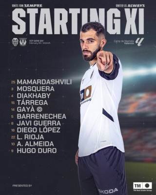 El once del Valencia CF para disputar el duelo ante el Leganés