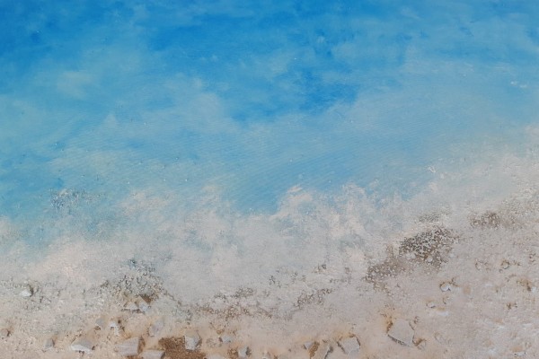 Leer la pintura a través del tacto: Elisabeth Rodrigo relaciona el Mediterráneo y la calma con sus texturas