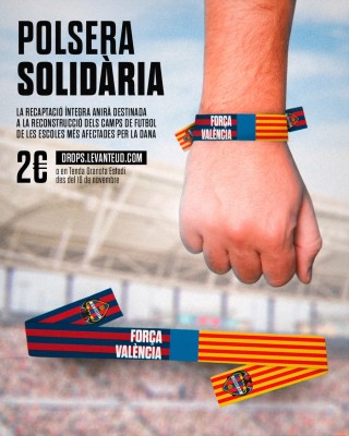 Levante UD y Fundación lanzan una pulsera solidaria para apoyar a los municipios afectados por la Dana

