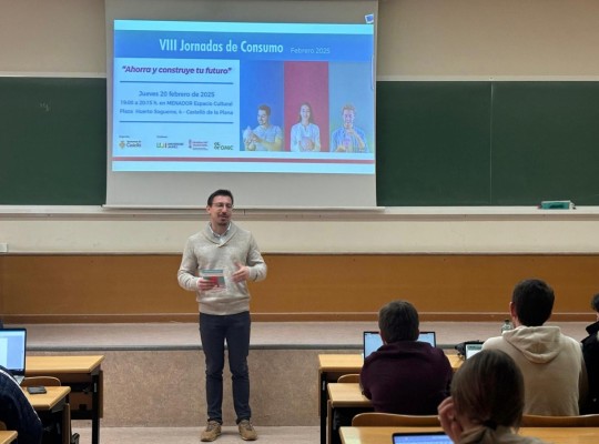 Castelló impulsa la educación financiera con una charla en la UJI dentro de las VIII Jornadas de Consumo