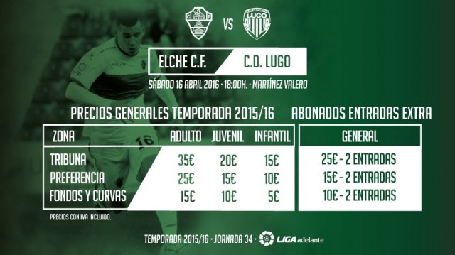 El Elche repite ante el Lugo la promoción de las entradas rebajadas a los abonados