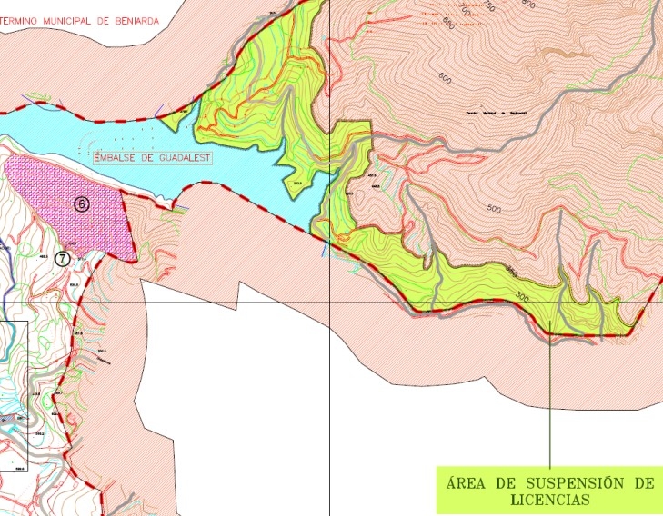 Área con licencias suspendidas en Benimantell.