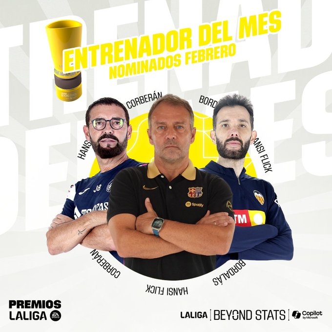 Corberán, nominado a entrenador del mes de febrero en LaLiga