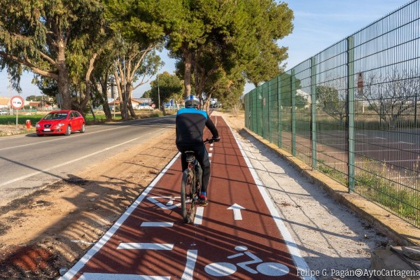 El carril bici de 6 kilómetros entre Santa Ana y El Albujón, el más largo de Cartagena, estará terminado antes del verano