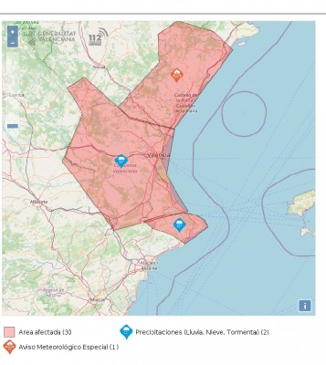 Alerta Naranja por lluvias: varios municipios de las Marinas suspenden las clases