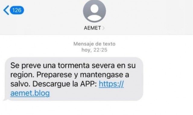 Detectan intentos de fraude por SMS suplantando a la Agencia Estatal de Meteorología