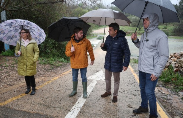 Mazón se desplaza a Navarrés, Anna y Enguera (Valencia) para seguir la evolución de las lluvias