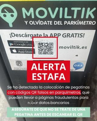 Alicante alerta de un intento de estafa con códigos QR falsos en las expendedoras de la zona azul