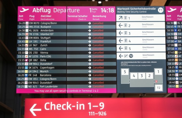 La huelga de 11 aeropuertos alemanes provoca la cancelación de 127 vuelos en España este lunes