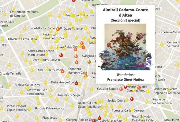 ¿Dónde están las fallas de València? Mapa con los más de 300 monumentos localizados calle a calle
