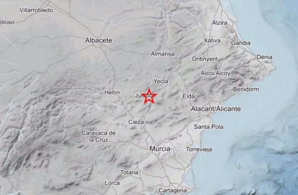 Un terremoto de 2,3 grados de magnitud hace temblar Jumilla