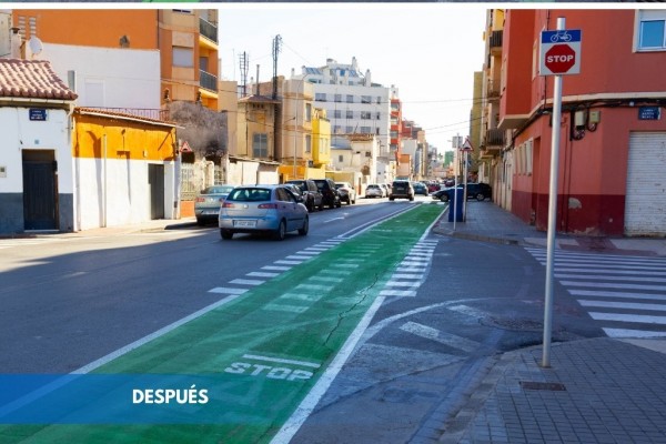 Burriana adecua su carril bici y habilita nuevas plazas de aparcamiento para mejorar la movilidad
