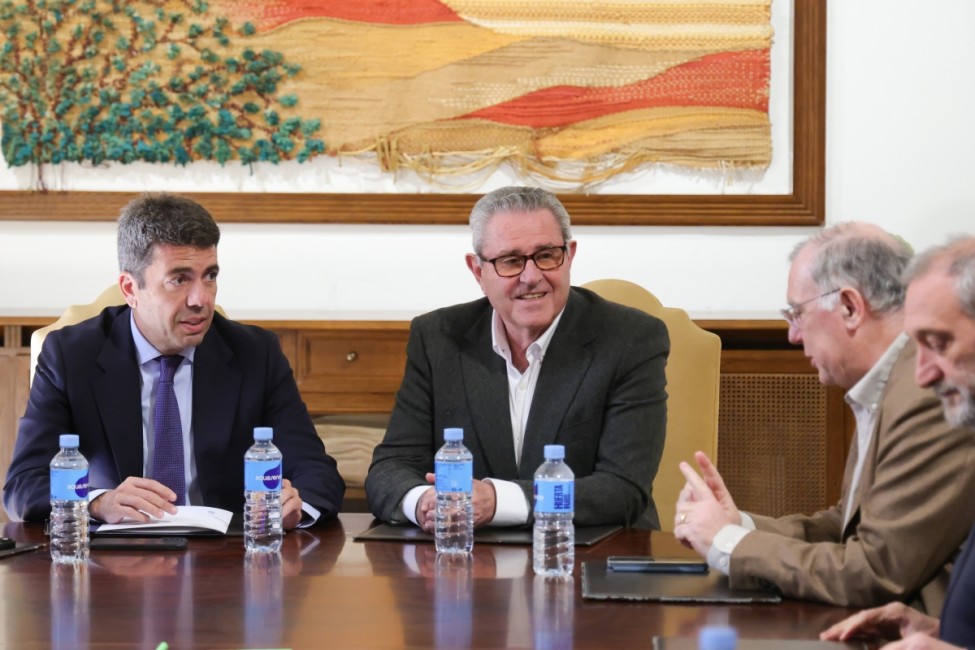 El 'president' de la Generalitat, Carlos Mazón, durante su participación en el Consejo Rector de Cooperatives   - Foto: GVA