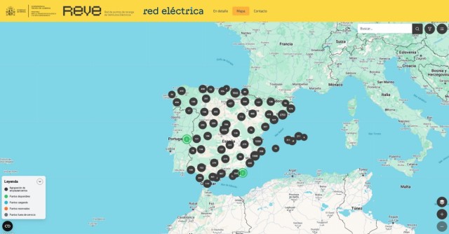 El Gobierno lanza el mapa 'Reve' que informa en tiempo real sobre puntos de recarga de vehículos eléctricos