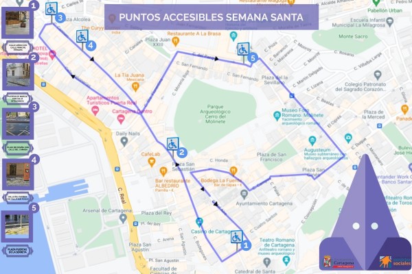 El Ayuntamiento reserva zonas accesibles para ver la Semana Santa en Cartagena