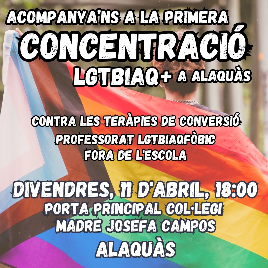 Cartel que anuncia la primera concentración LGTBIQ+ en Alaquàs.