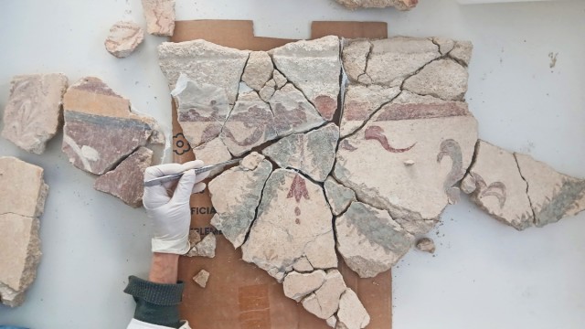 La Vila encuentra más de 4000 fragmentos de pinturas del siglo II d.C. en la villa romana de Barberes Sur