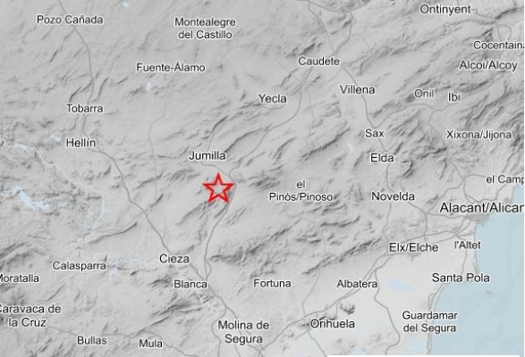 Tres terremotos, separados por apenas 7 minutos, hacen temblar a Jumilla