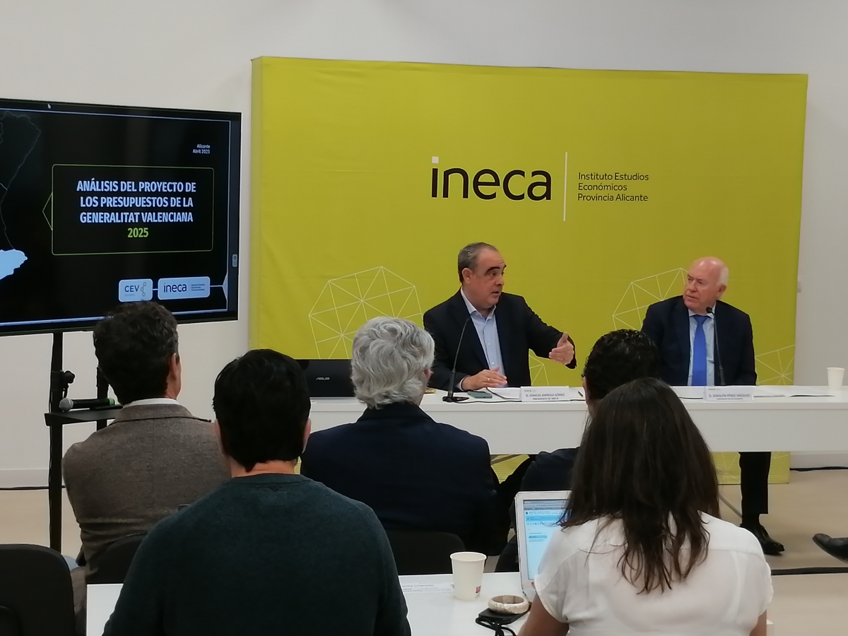 Presentación del Informe sobre presupuestos de la GVA en 2025 de Ineca con CEV. 
