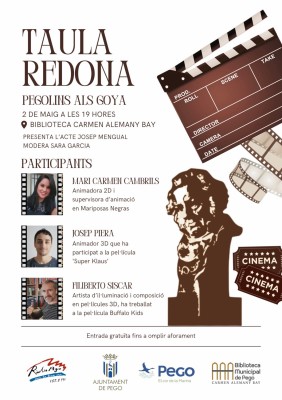 Pego reúne el 2 de mayo sus tres vecinos nominados a los Goyas: Josep Piera, Filiberto Siscar y Mari Carmen Cambrils