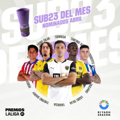 Tárrega, nominado a jugador sub23 del mes de abril en LaLiga 