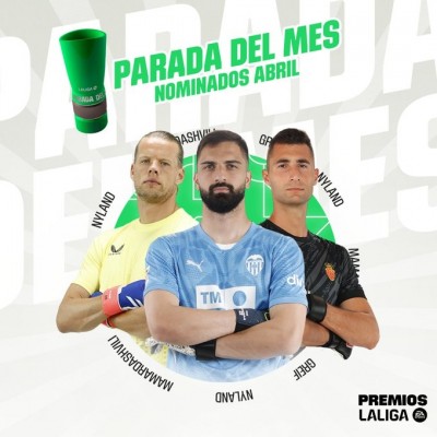 La parada de Mamardashvili a Mbappé, nominada a mejor parada del mes de abril