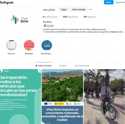 Elche elimina la cuenta de Instagram de la Agenda Urbana y le da el 'cambiazo' por Vive Elche