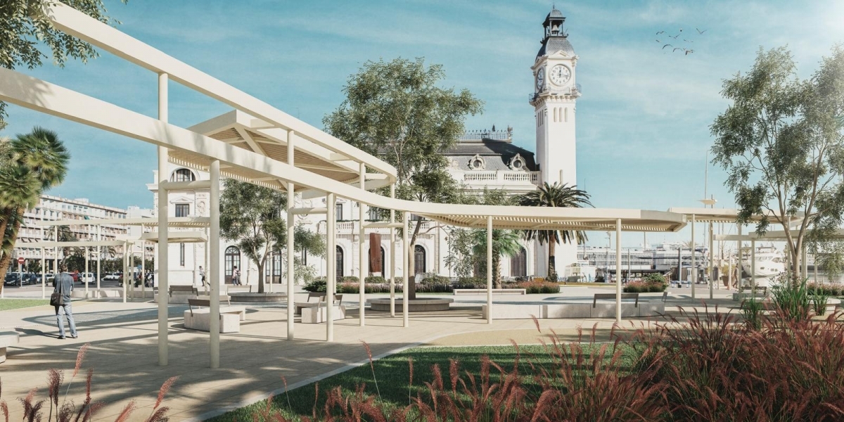 Simulación del entorno del edificio del Reloj