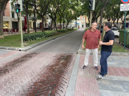 Compromís insta a Carrasco a reclamar al Consell la mejora del adoquinado de la vía del TRAM

