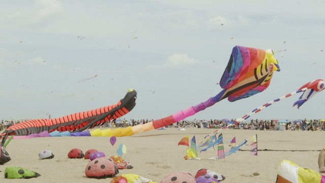 Más de 30 cometas llenan de color el cielo de la playa del Cabanyal de València
