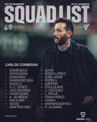Esta es la convocatoria del Valencia CF para visitar a la UD Las Palmas
