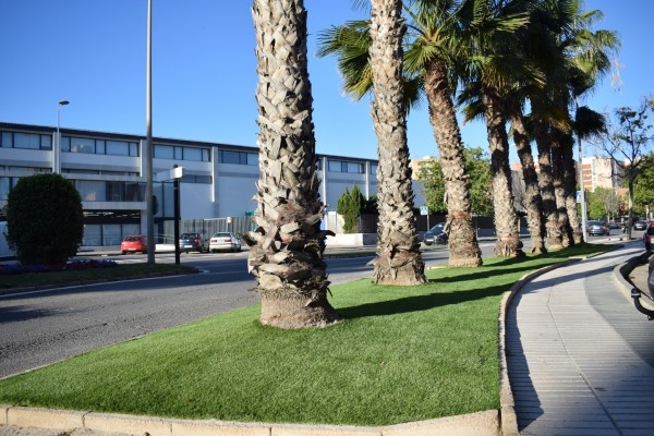 Cartagena recurre al césped artificial para reducir el consumo de agua y facilitar el mantenimiento