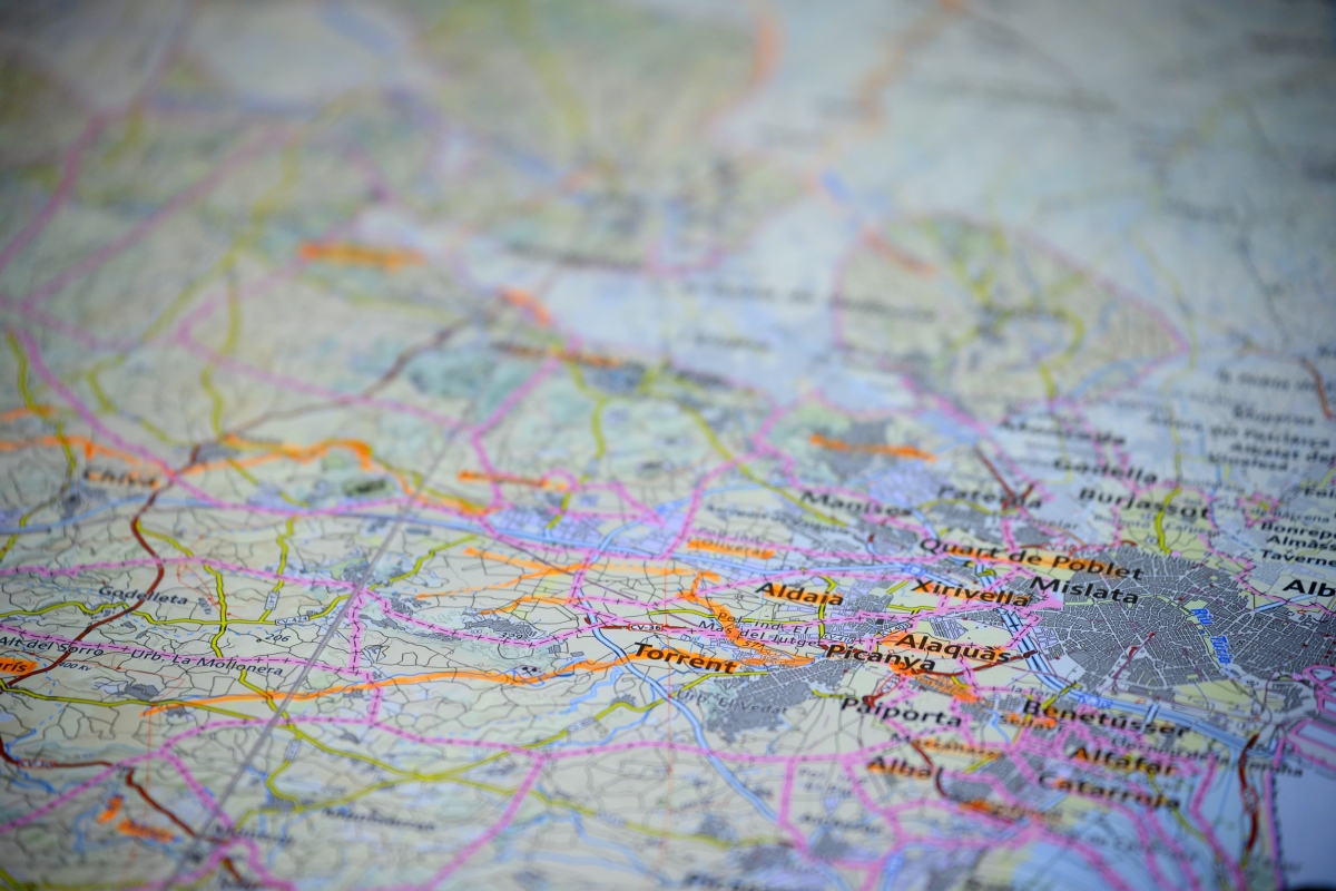 El mapa de la provincia de Valencia sobre el que trabaja Gan Pampols