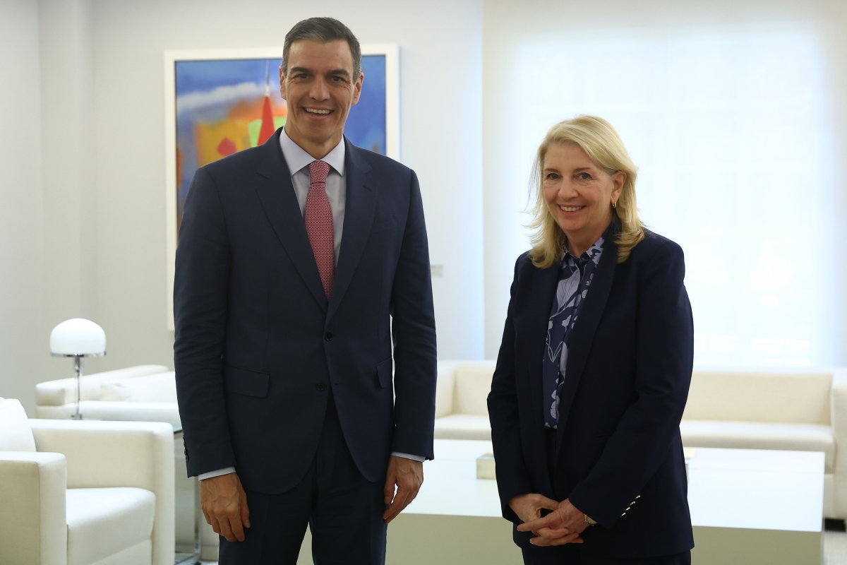 Sánchez recibe en Moncloa a la presidenta de Unicef y le traslada el compromiso de España con el sistema multilateral