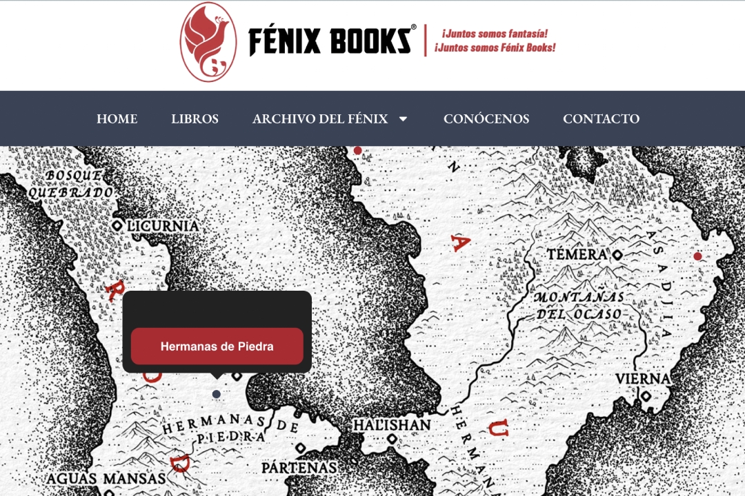 Una captura de la nueva web de la editorial Fénix Books