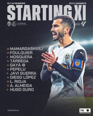 El once del Valencia CF para medirse al Getafe CF