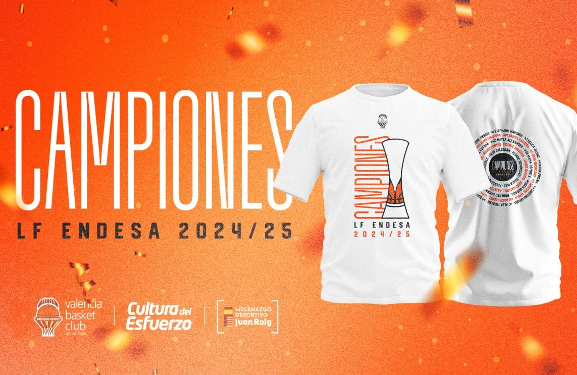 A la venta la camiseta de Campeonas de la LF Endesa de Valencia Basket