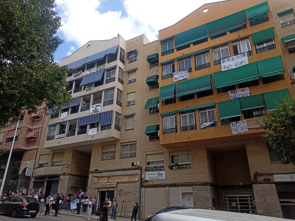 Pancartas en los edificios -