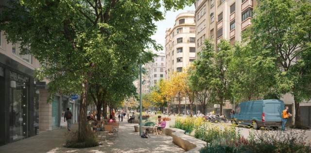 El futuro entorno de San Agustín: más árboles, ensanche de aceras y un carril menos en la Av. del Oeste