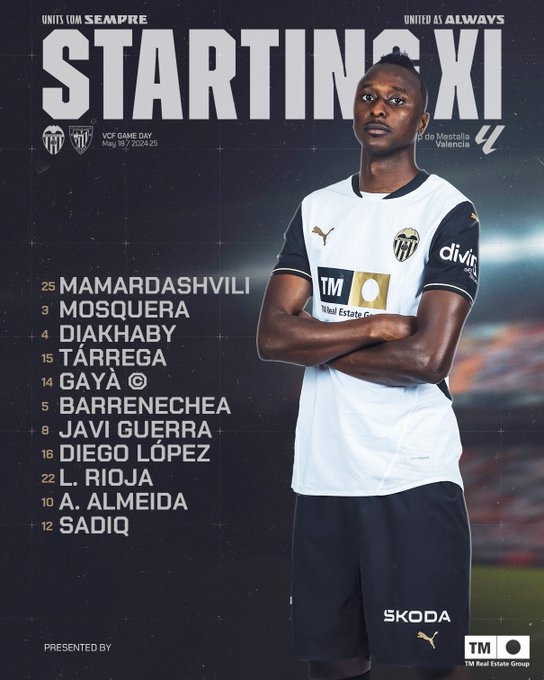 Este es el once del Valencia CF para jugar contra el Athletic Club