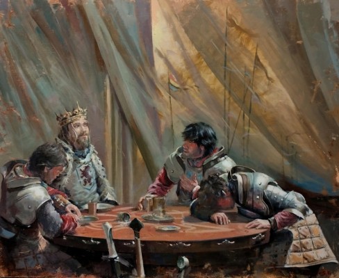 La galería Babel de Murcia viaja al reinado de Alfonso X el Sabio con las pinturas de Fausto Guillén