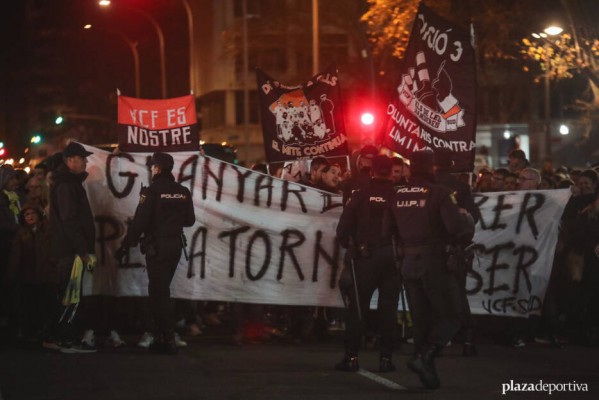 Un detenido por desórdenes públicos y desobediencia grave en los altercados de Mestalla
