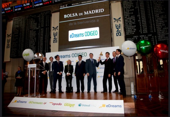 La agencia de viajes online eDreams marca máximos en bolsa duplicando el volumen