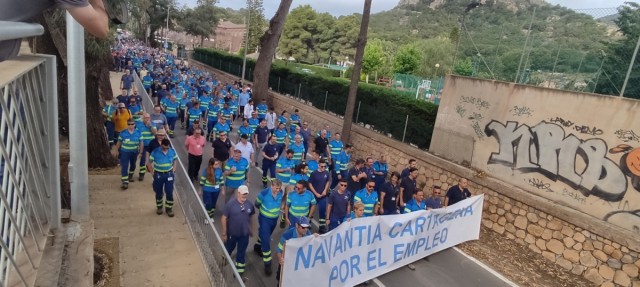 Cerca de mil empleados de Navantia Cartagena vuelven a la calle para exigir mejoras laborales 